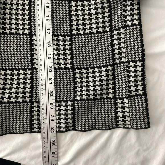 Dressbarn Women's Houndstooth Open Front Cardigan Black White Sz 22/24 - Picture 7 of 7